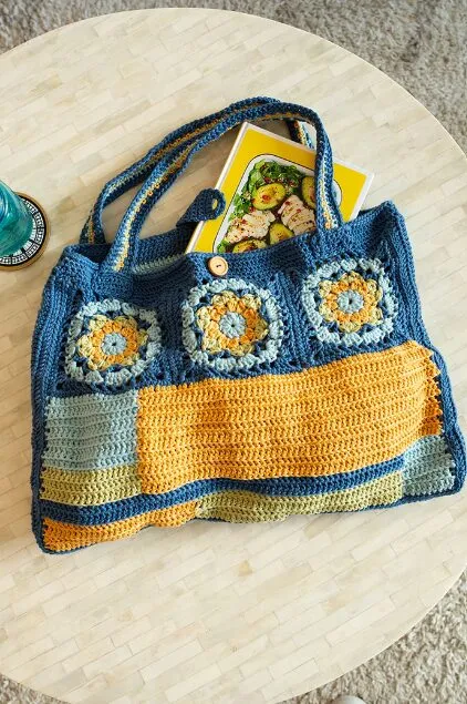 Bolsa reciclaje lanas a crochet