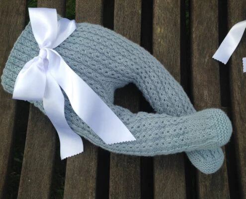 Patrón gratis polainas Izan dos agujas