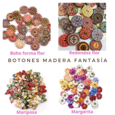 Botones madera fantasía