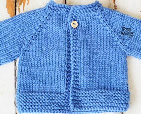 Cardigan raglan bebé primera puesta