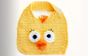 Patrón gratis babero pollito