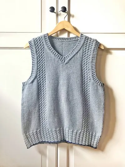 Patrón gratis chaleco vintage hombre dos agujas