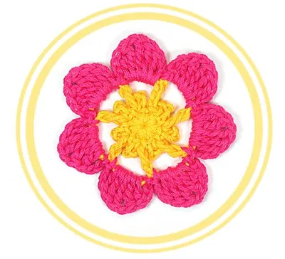 Flor 7 pétalos a crochet