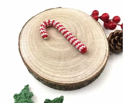 Bastón de caramelo crochet navidad amigurumi